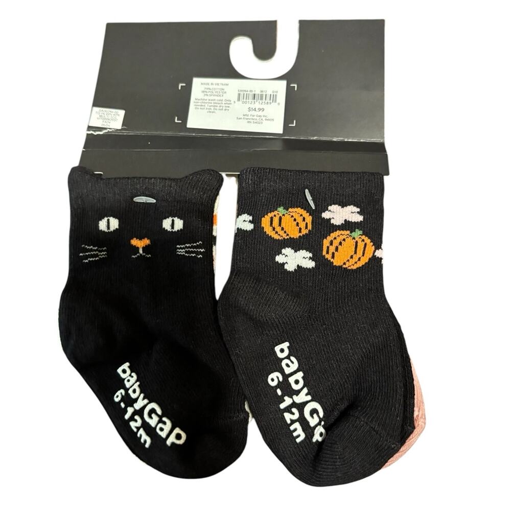 Baby Gap NWT 6-12M 4 pr Halloween Socks - Picture 2 of 2